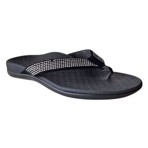 Vionic Womens Tide Black Crystal Bead Sandal Beachy Coastal Thong Toe 9